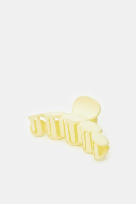Women Yellow Plain Hair Claw sold by Redtag