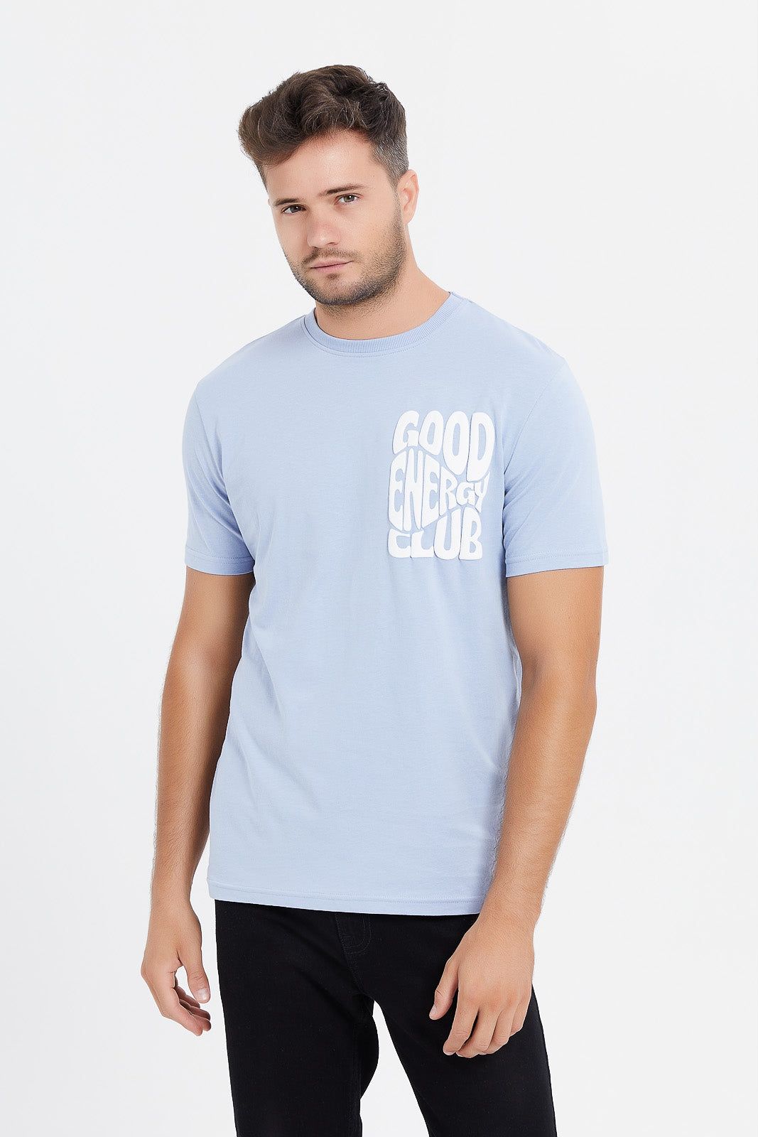 Men Blue Back Print T-Shirt sold by Redtag