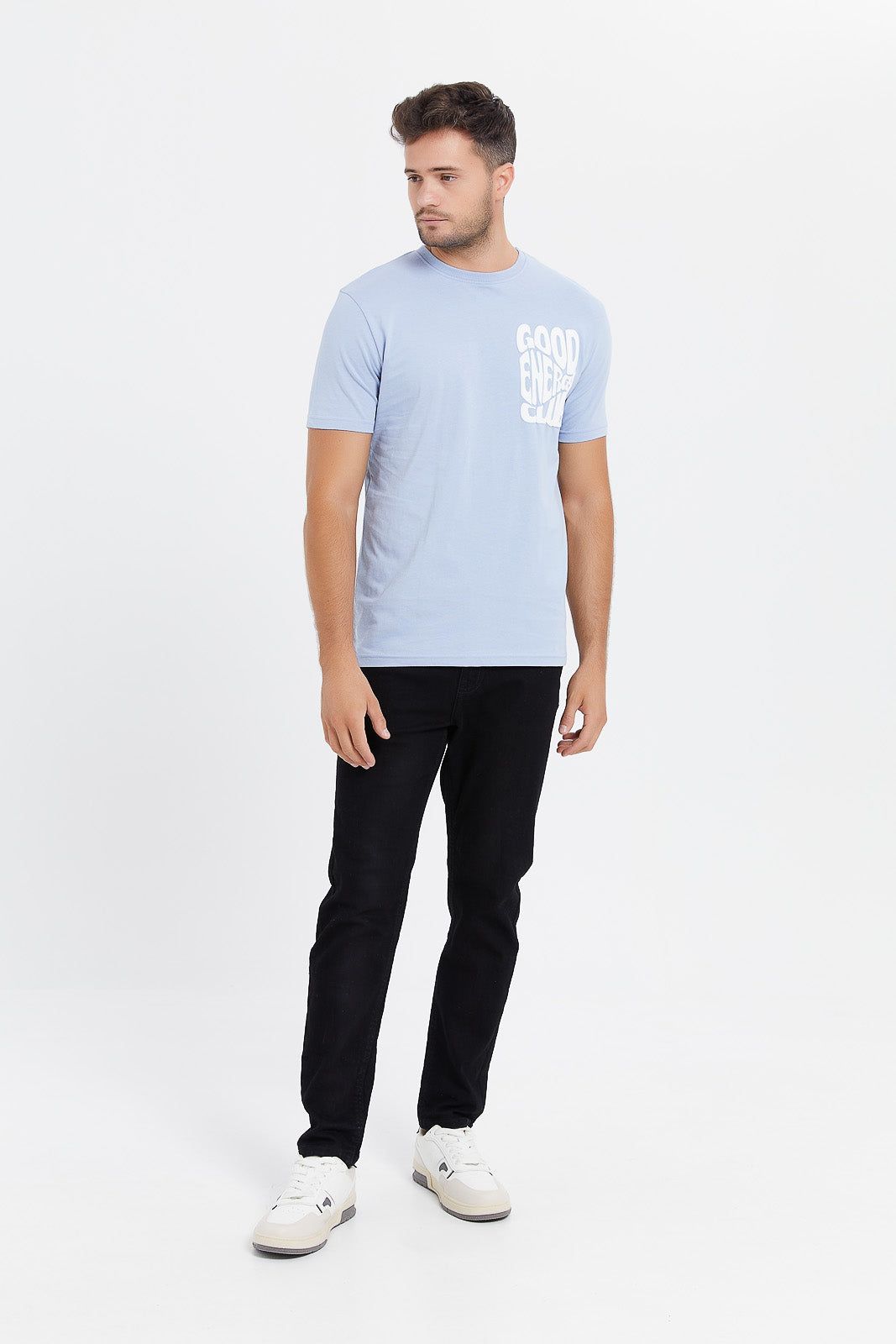 Men Blue Back Print T-Shirt sold by Redtag product image thumbnail 2