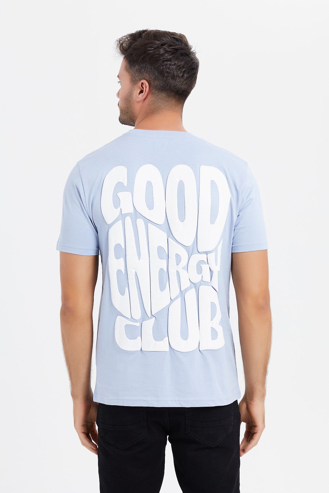 Men Blue Back Print T-Shirt sold by Redtag product image thumbnail 3