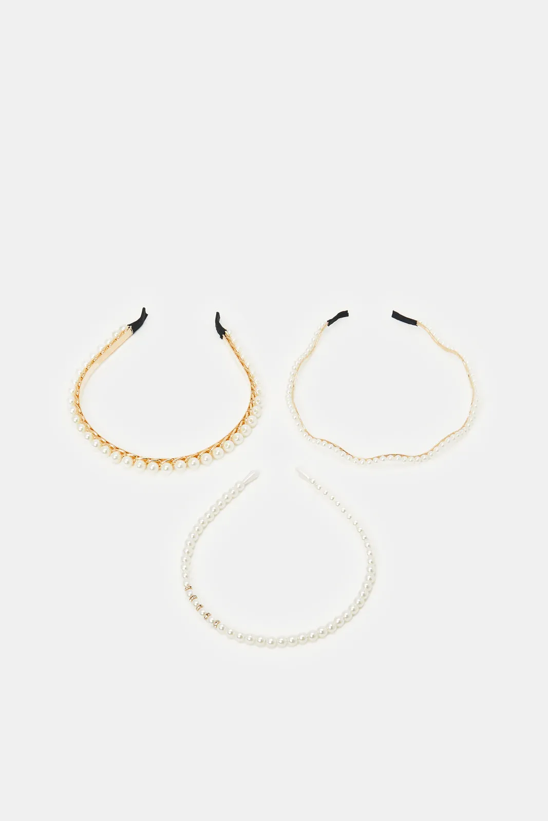 Women Gold Embellished Headbands Set (3 Piece) sold by Redtag