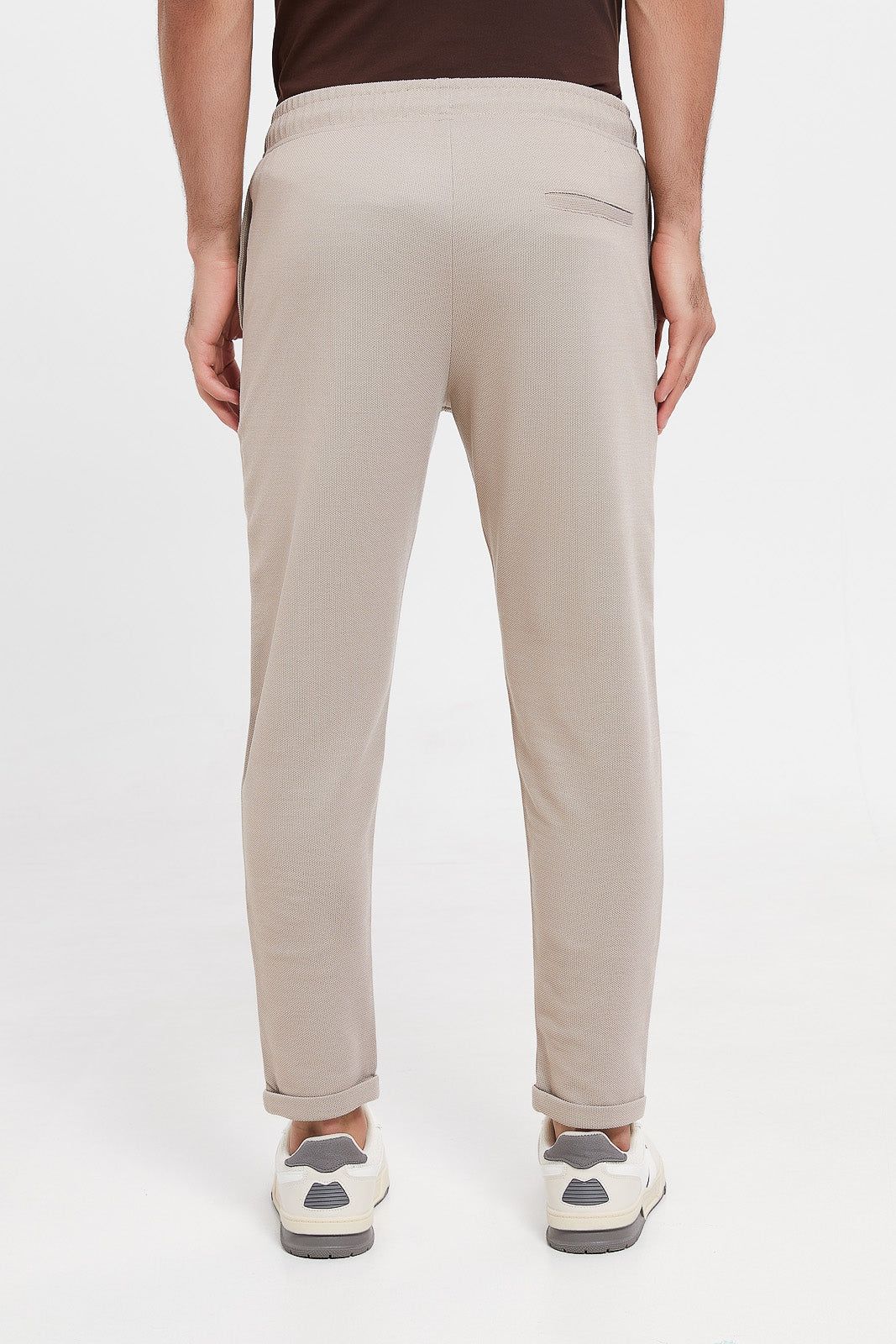 Men Beige Pull-On Trousers sold by Redtag product image thumbnail 4