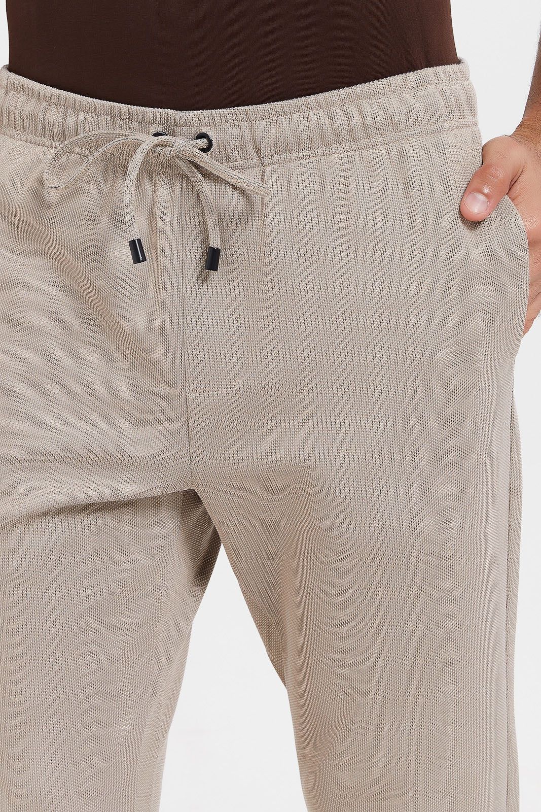 Men Beige Pull-On Trousers sold by Redtag product image thumbnail 3