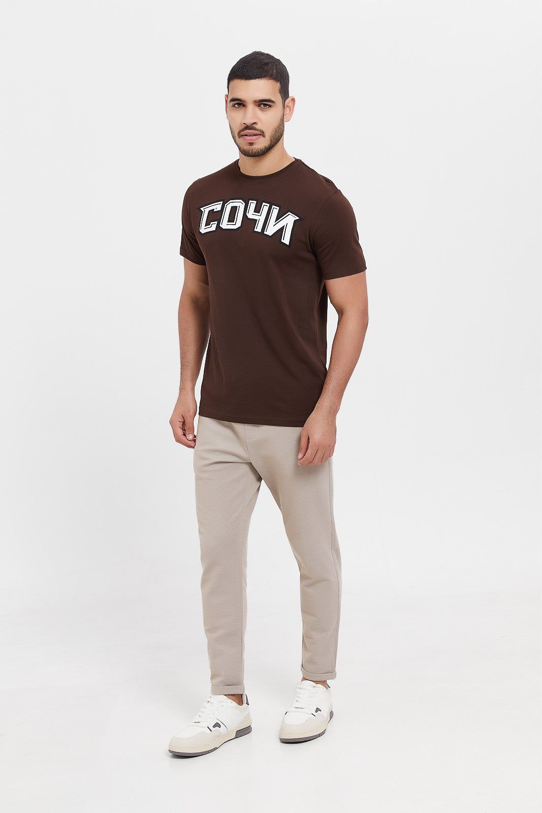 Men Beige Pull-On Trousers sold by Redtag product image thumbnail 2