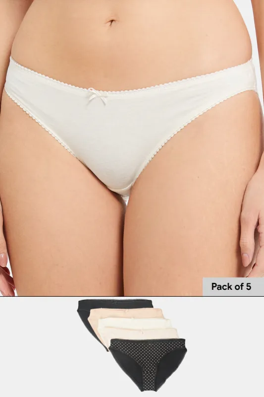 Women Assorted Printed Bikini Brief Set (Pack of 5) sold by Redtag