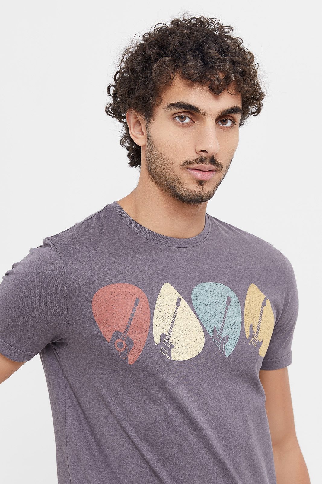 Men Grey Graphic T-Shirt sold by Redtag product image thumbnail 4