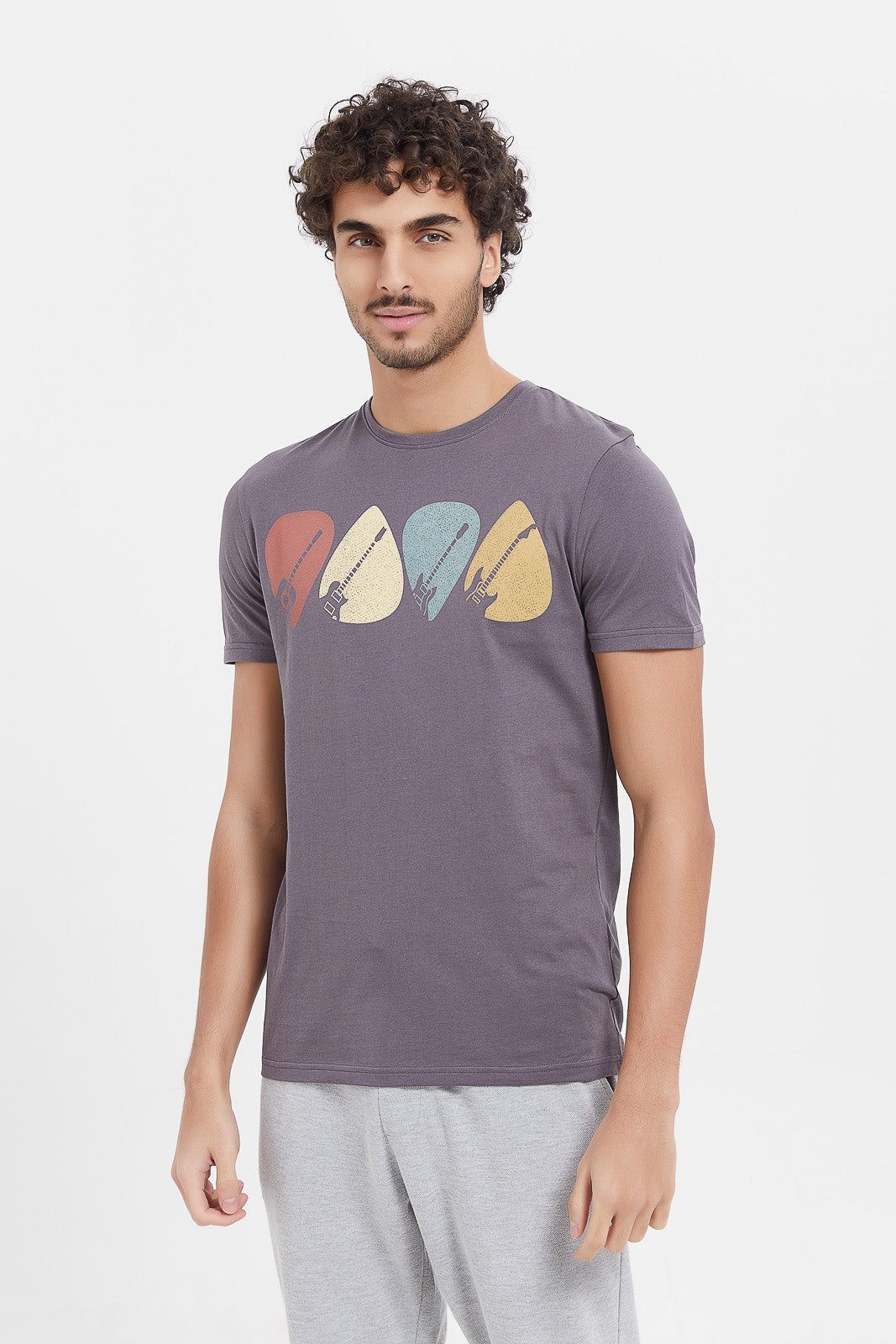Men Grey Graphic T-Shirt sold by Redtag