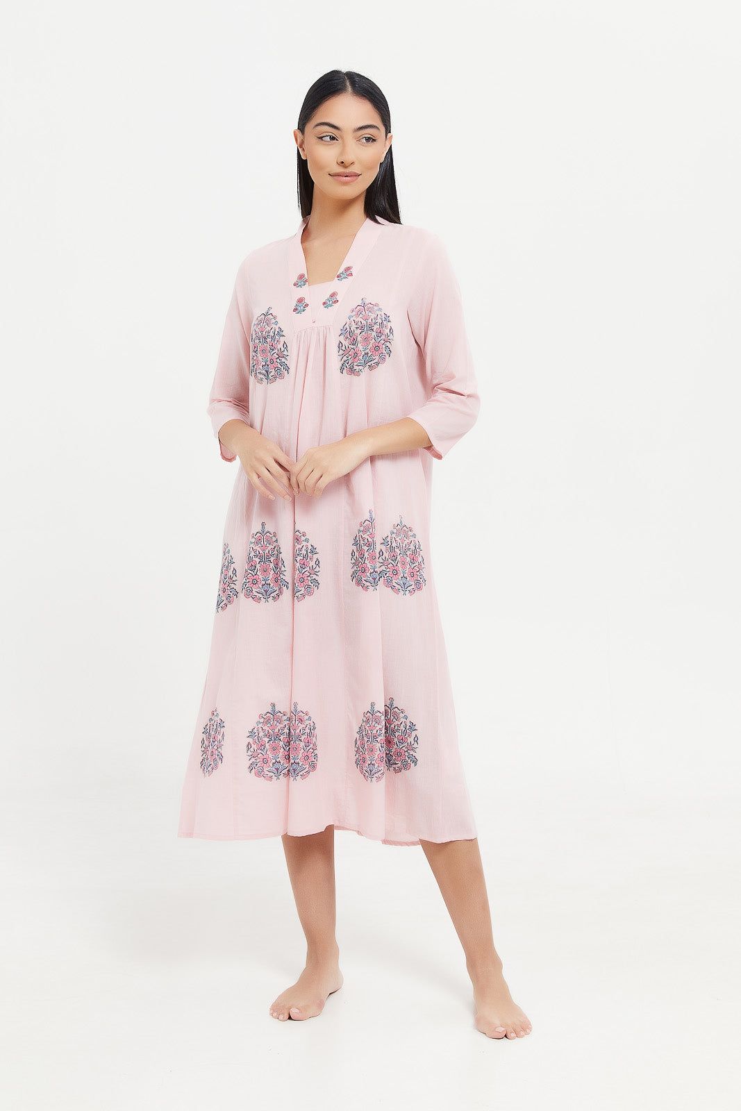 Women Pink Printed Nightgown sold by Redtag