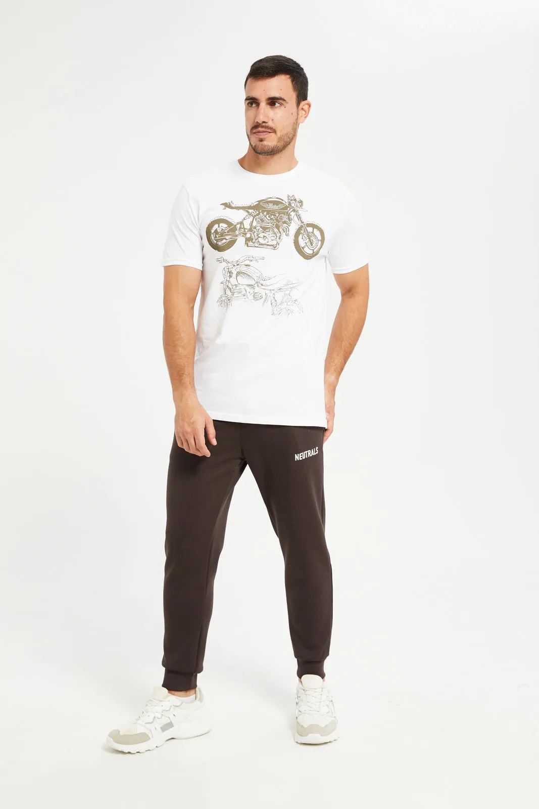 Men White Graphic Round Neck T-Shirt sold by Redtag product image thumbnail 2