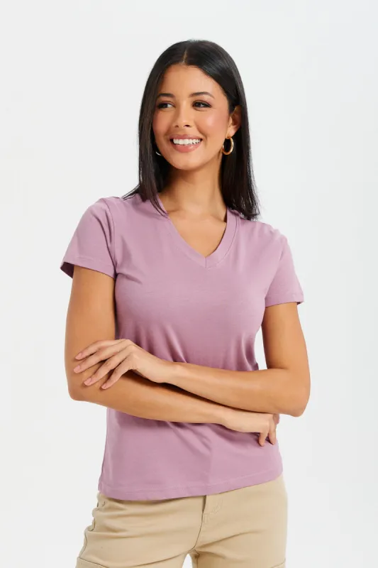 Women Mauve Basic T-Shirt sold by Redtag