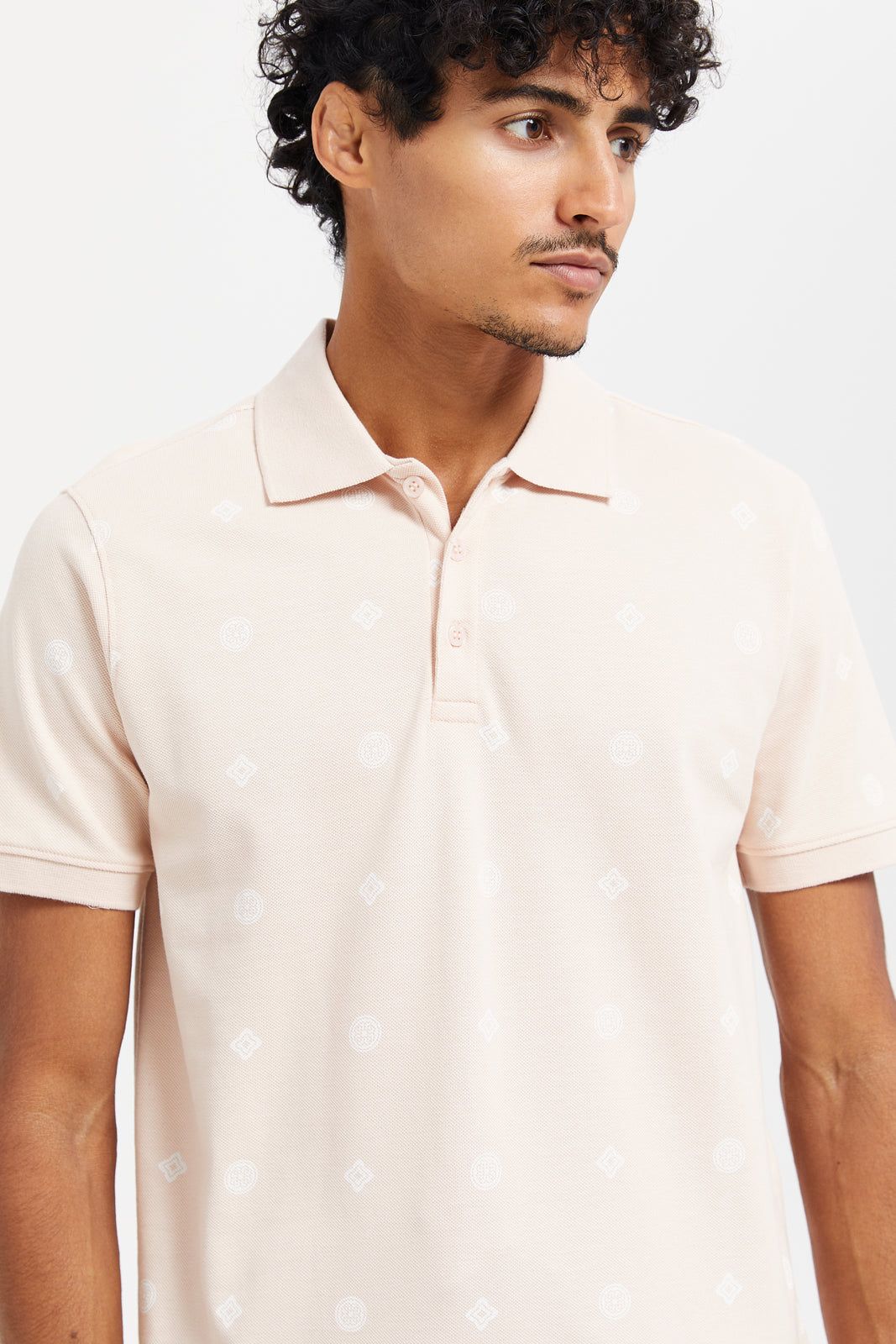 Men Pink All-Over Polo Shirt sold by Redtag product image thumbnail 4