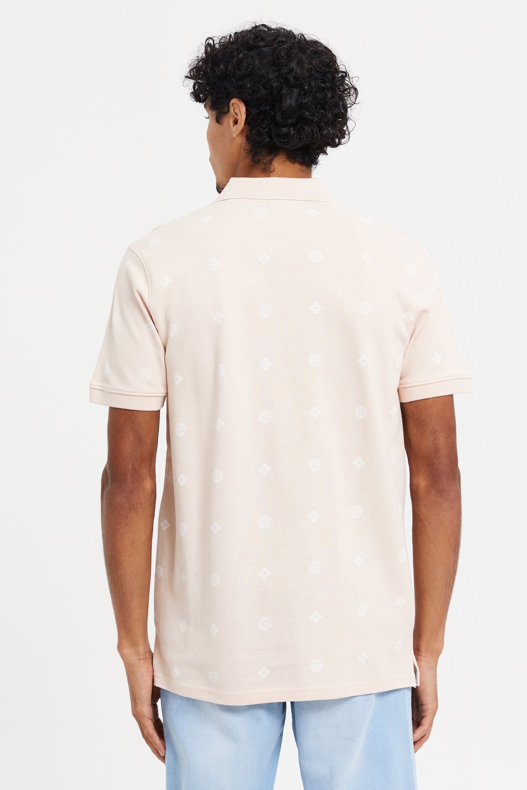 Men Pink All-Over Polo Shirt sold by Redtag product image thumbnail 3