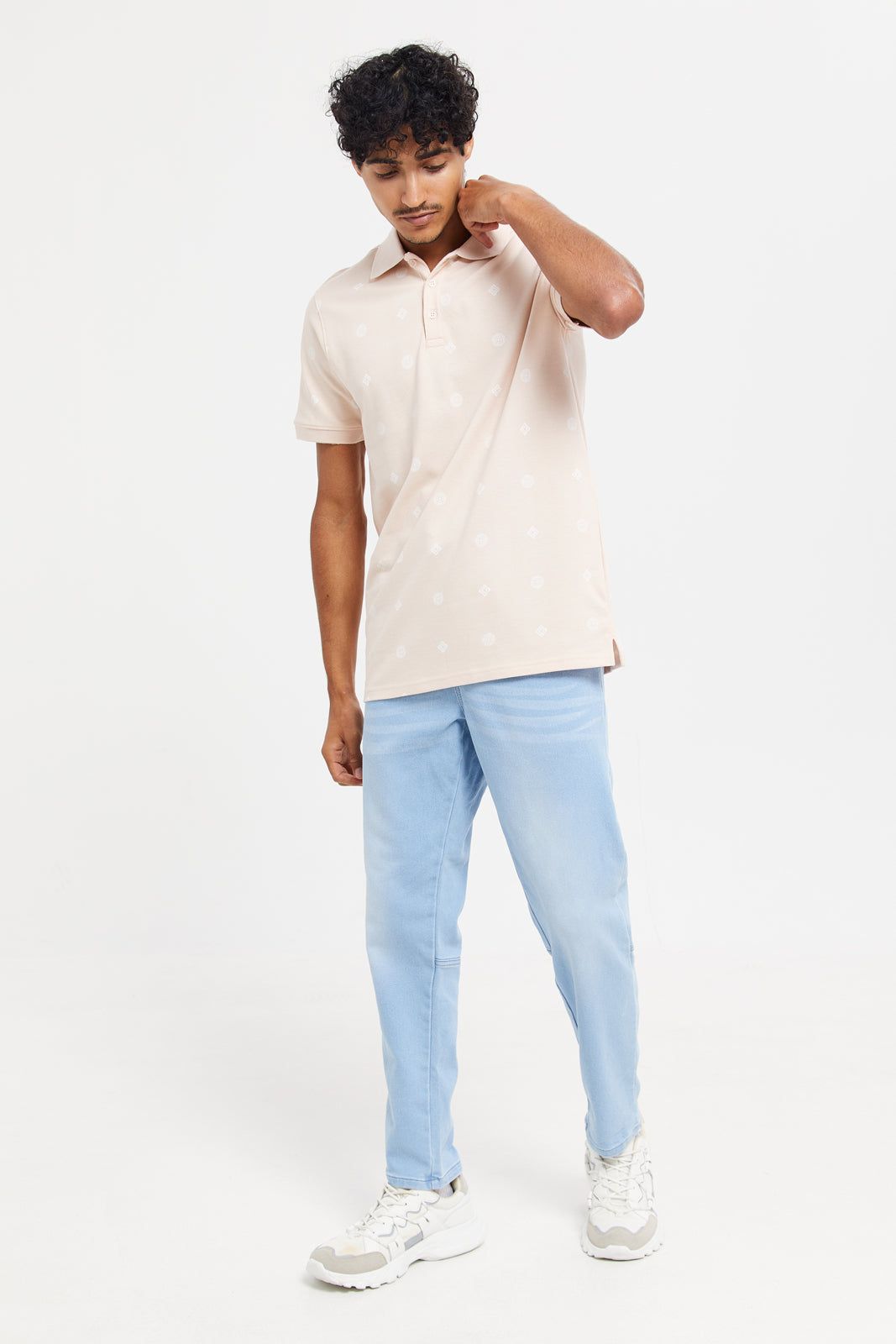 Men Pink All-Over Polo Shirt sold by Redtag product image thumbnail 2