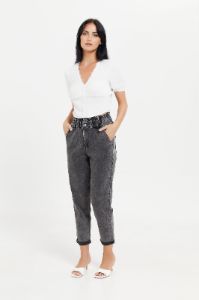 Women Charcoal Paper Bag Baggy Fit Jeans sold by Redtag