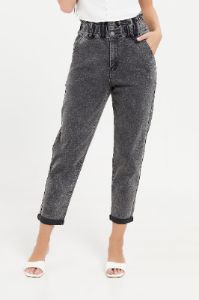 Women Charcoal Paper Bag Baggy Fit Jeans sold by Redtag