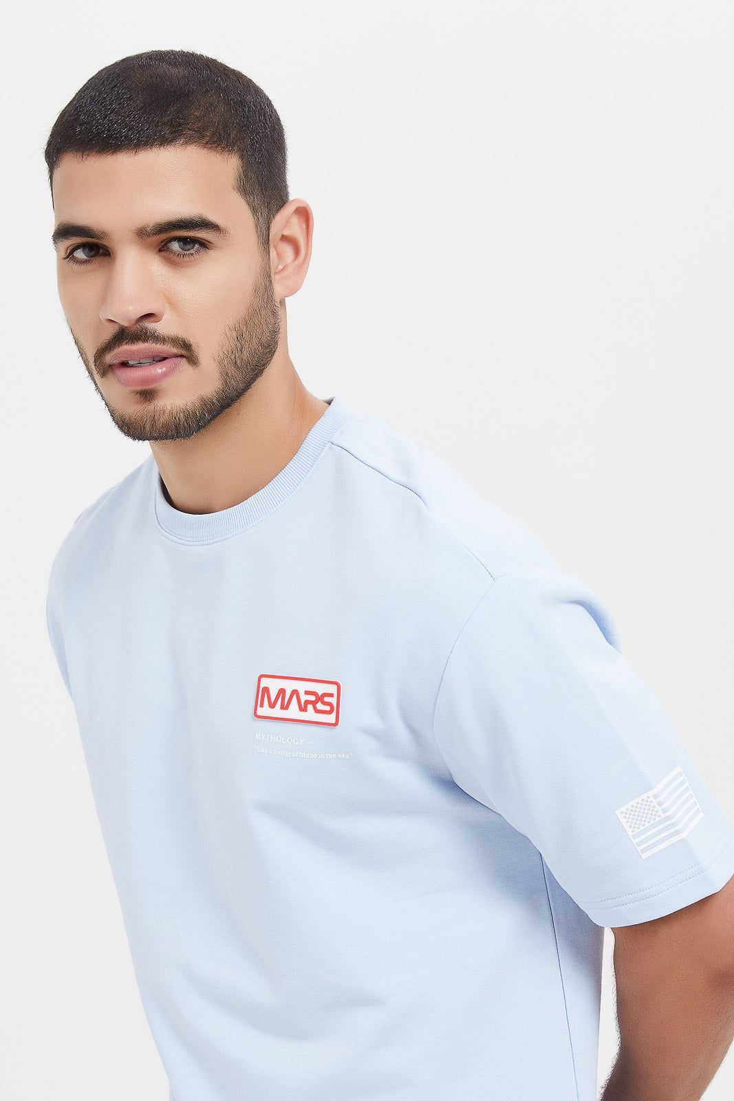 Men Blue Embroidered Lounge Shirt sold by Redtag product image thumbnail 4