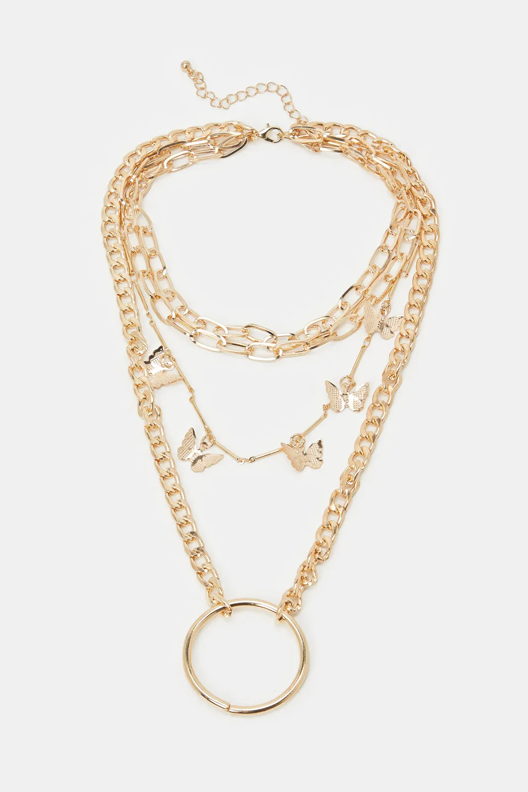 Women Gold Layered Embellished Necklace sold by Redtag