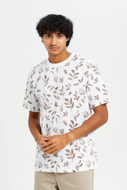 Men White Printed T-Shirt sold by Redtag