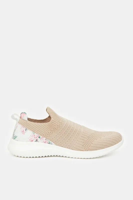 Womens Beige Slip On Trainer sold by Redtag