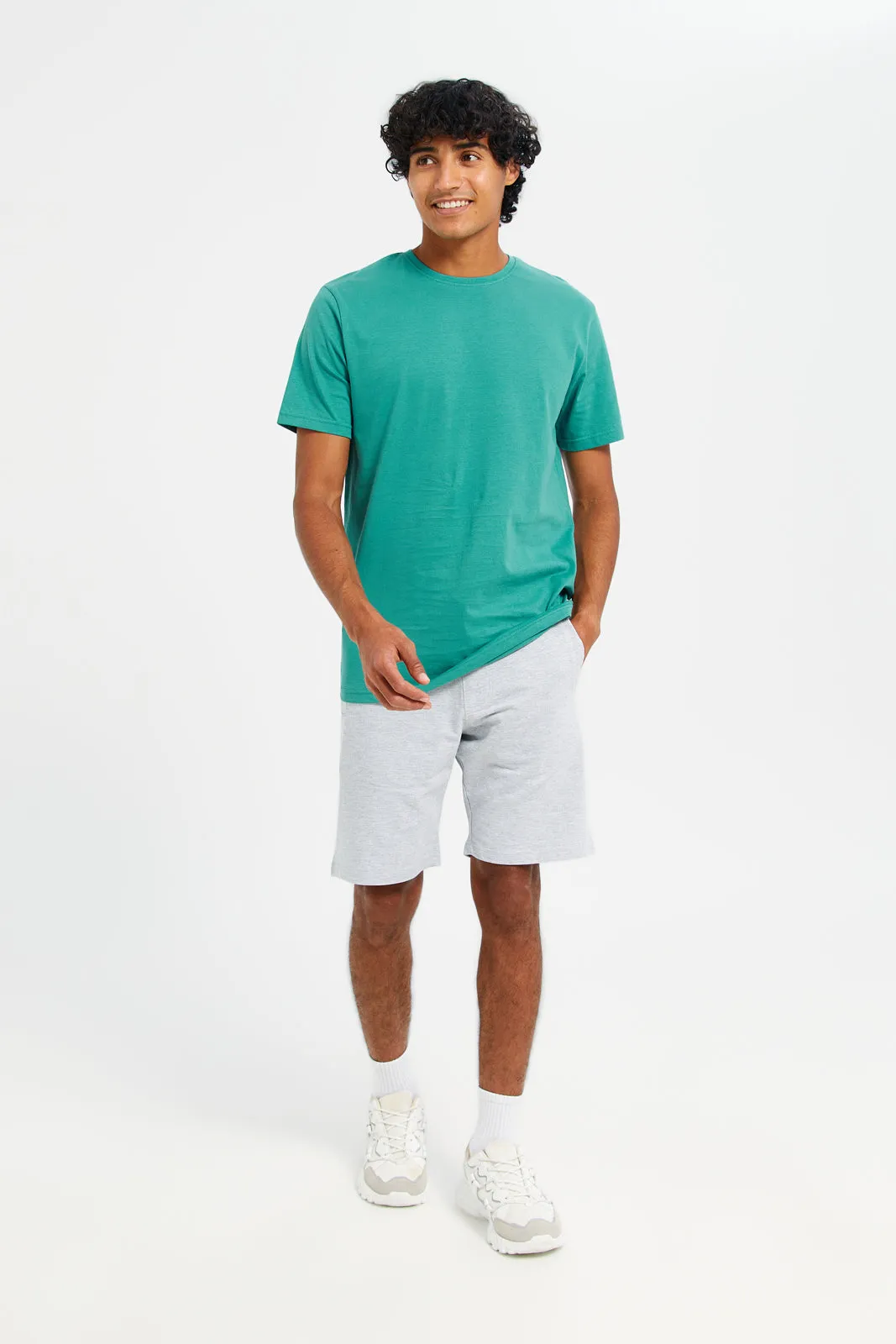 Men Green Crew Neck T-Shirt sold by Redtag product image thumbnail 2