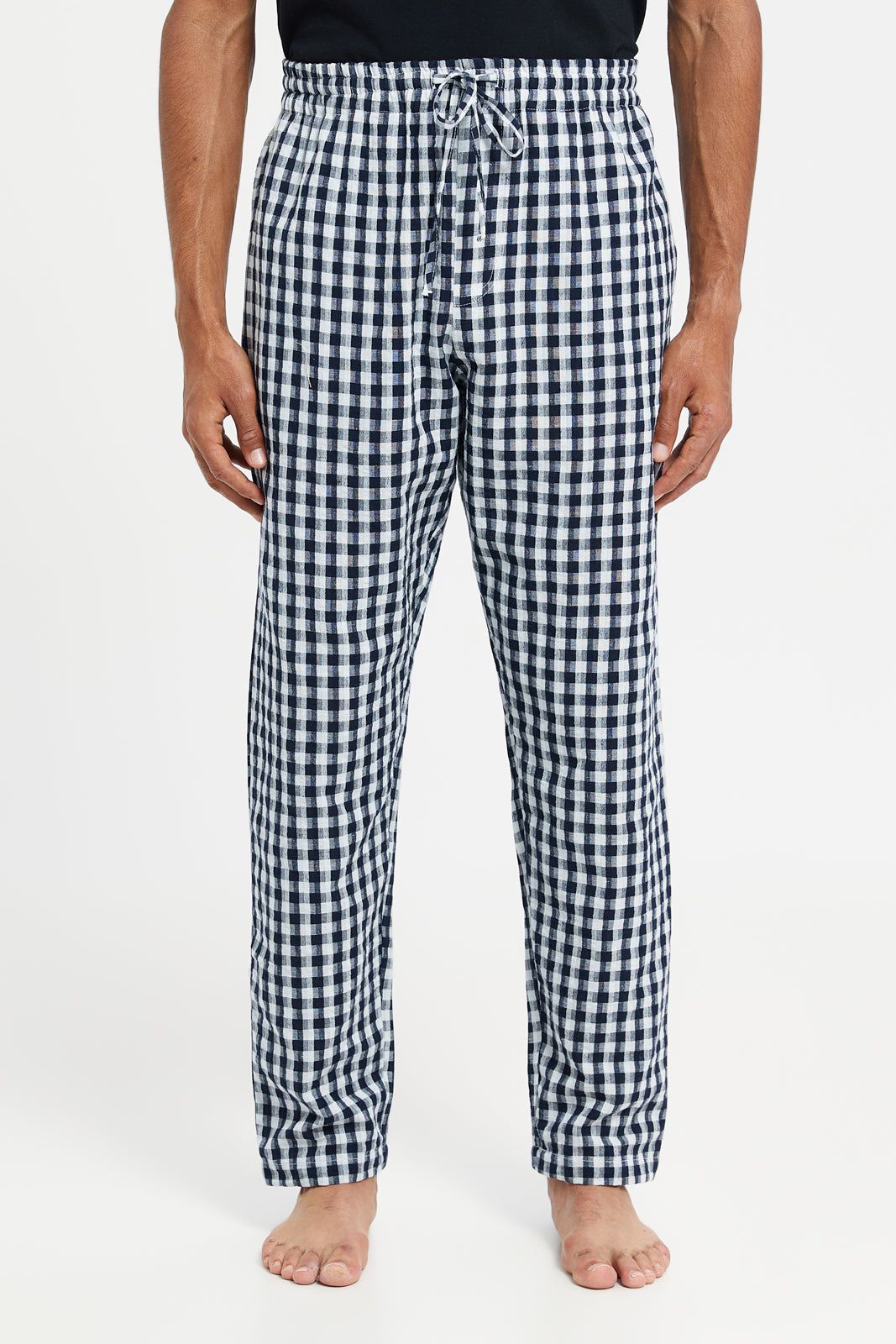 Men Black Checkered Pyjama Bottom sold by Redtag