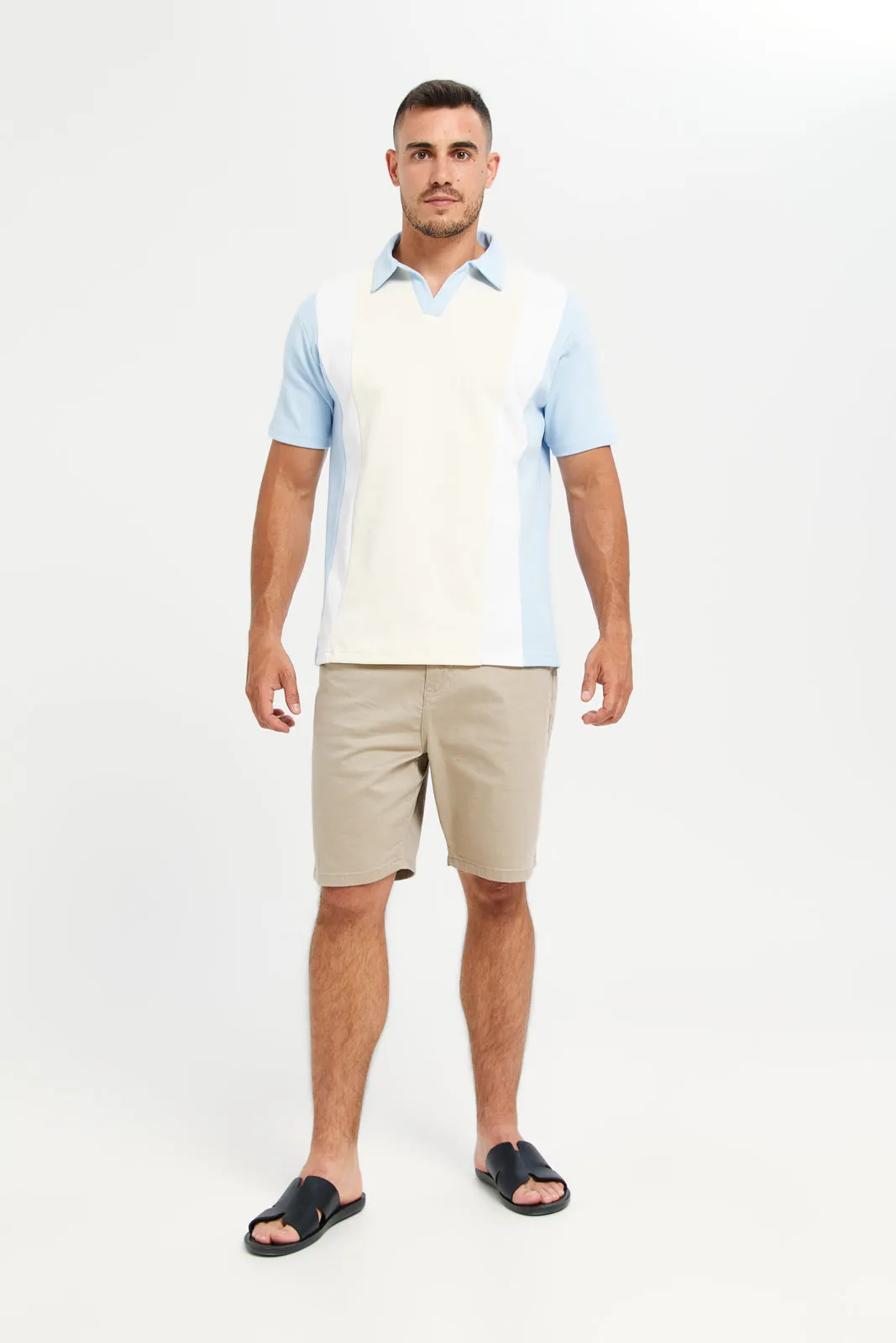 Men Blue Jacquard Polo Shirt sold by Redtag product image thumbnail 2