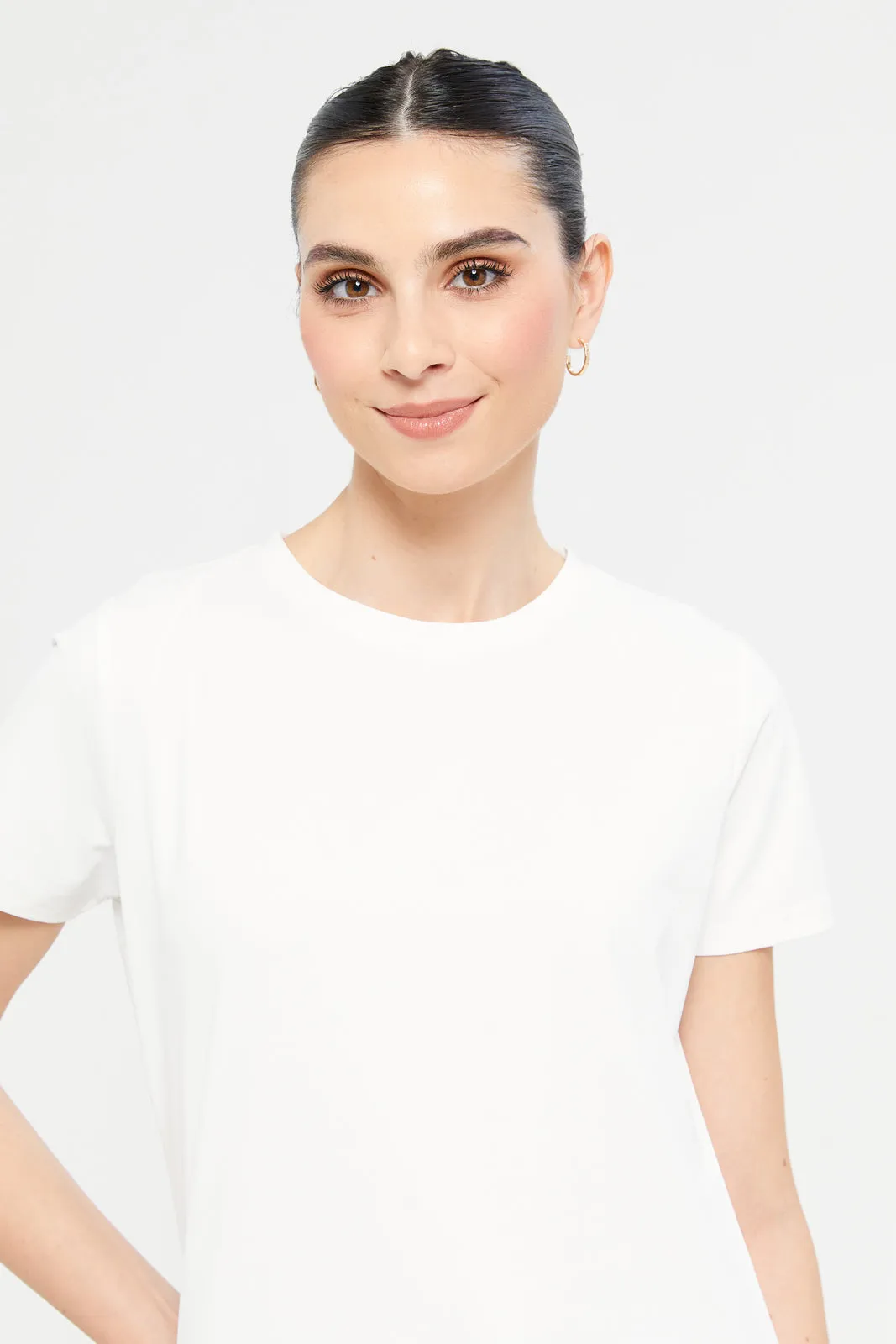 Women White Soft Touch Active T-Shirt sold by Redtag product image thumbnail 4