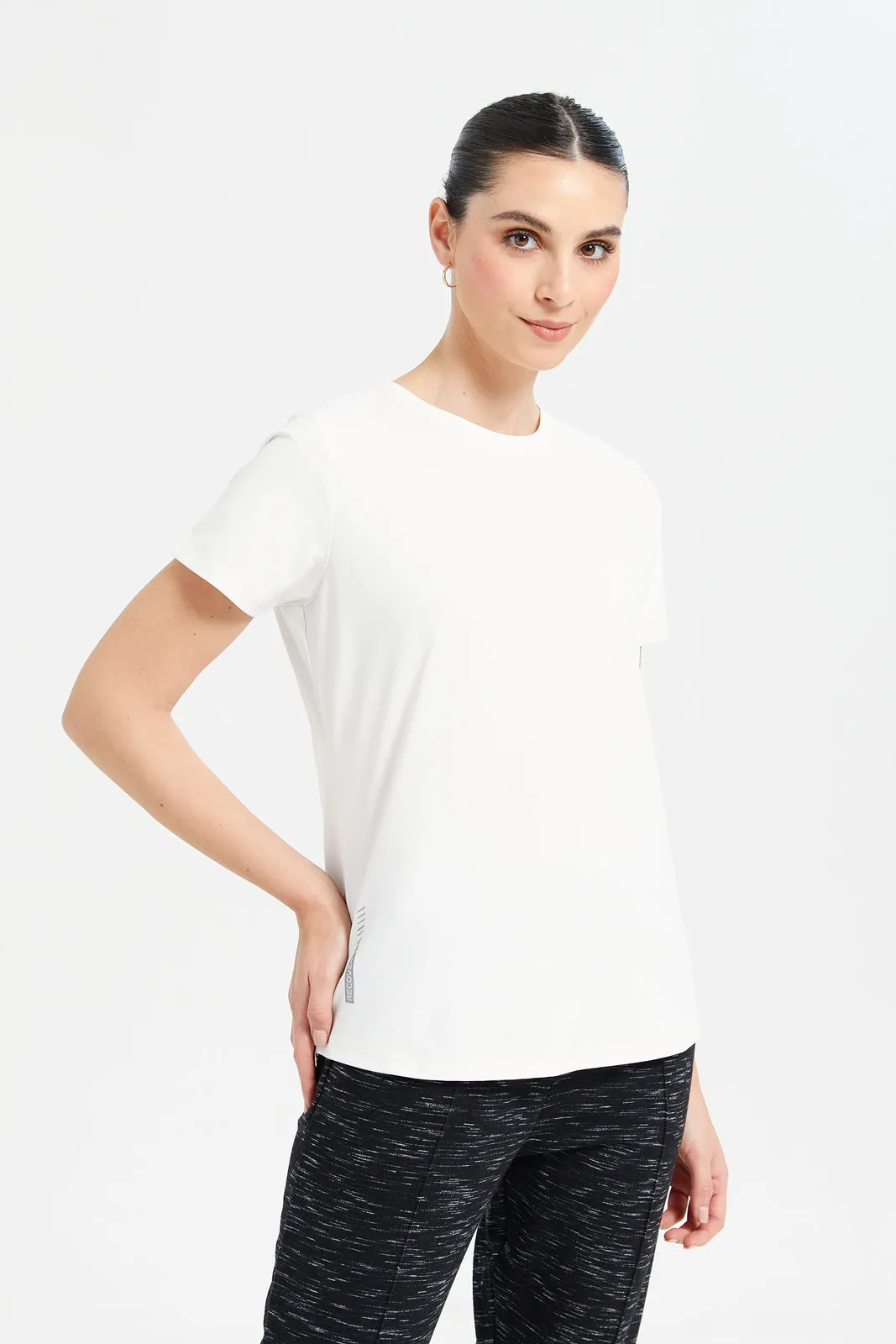 Women White Soft Touch Active T-Shirt sold by Redtag