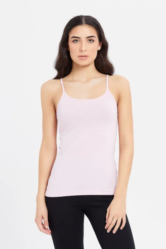 Women Pink Plain Strappy Vest sold by Redtag
