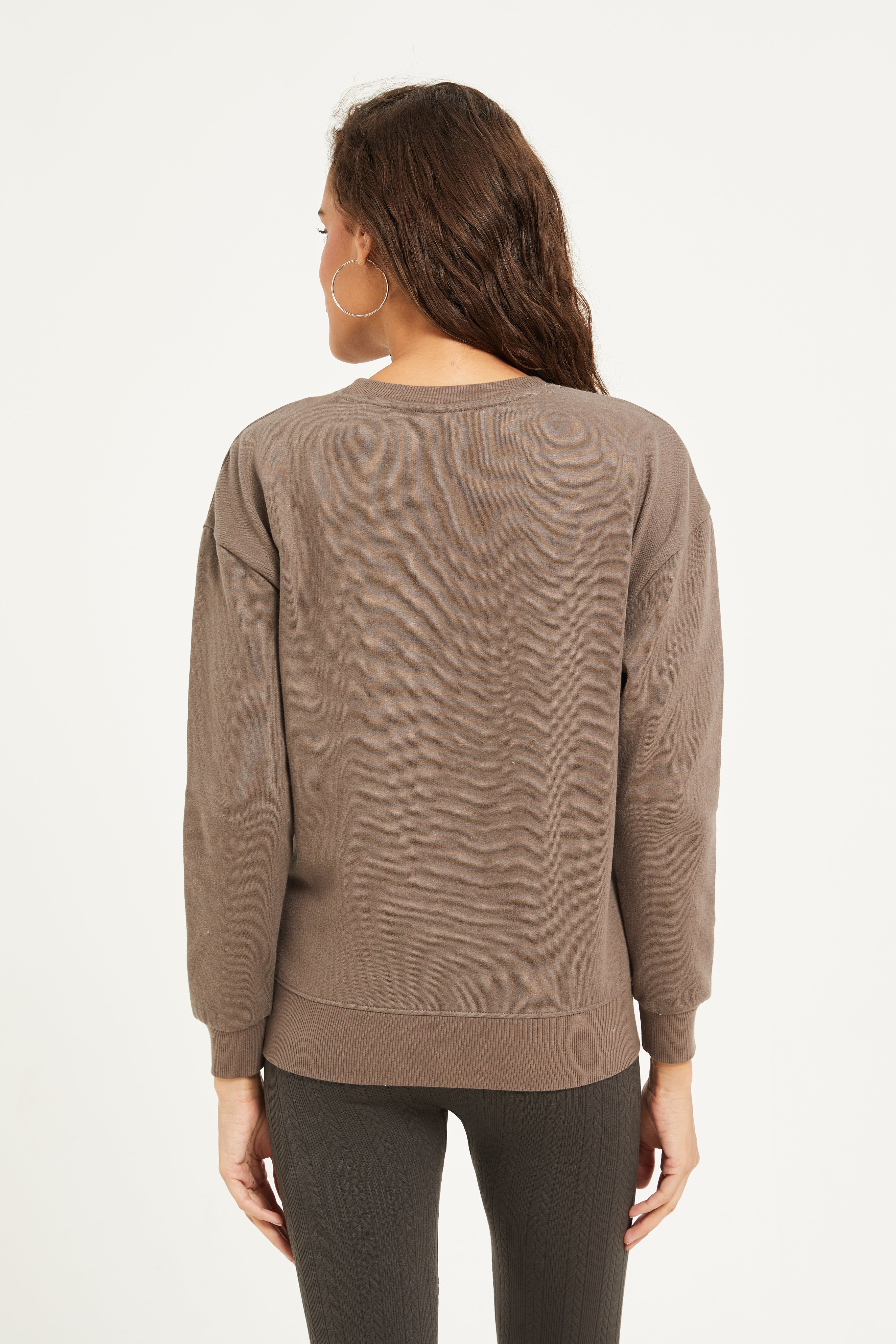 Women Brown Mickey Mouse Printed Sweatshirt sold by Redtag product image thumbnail 3