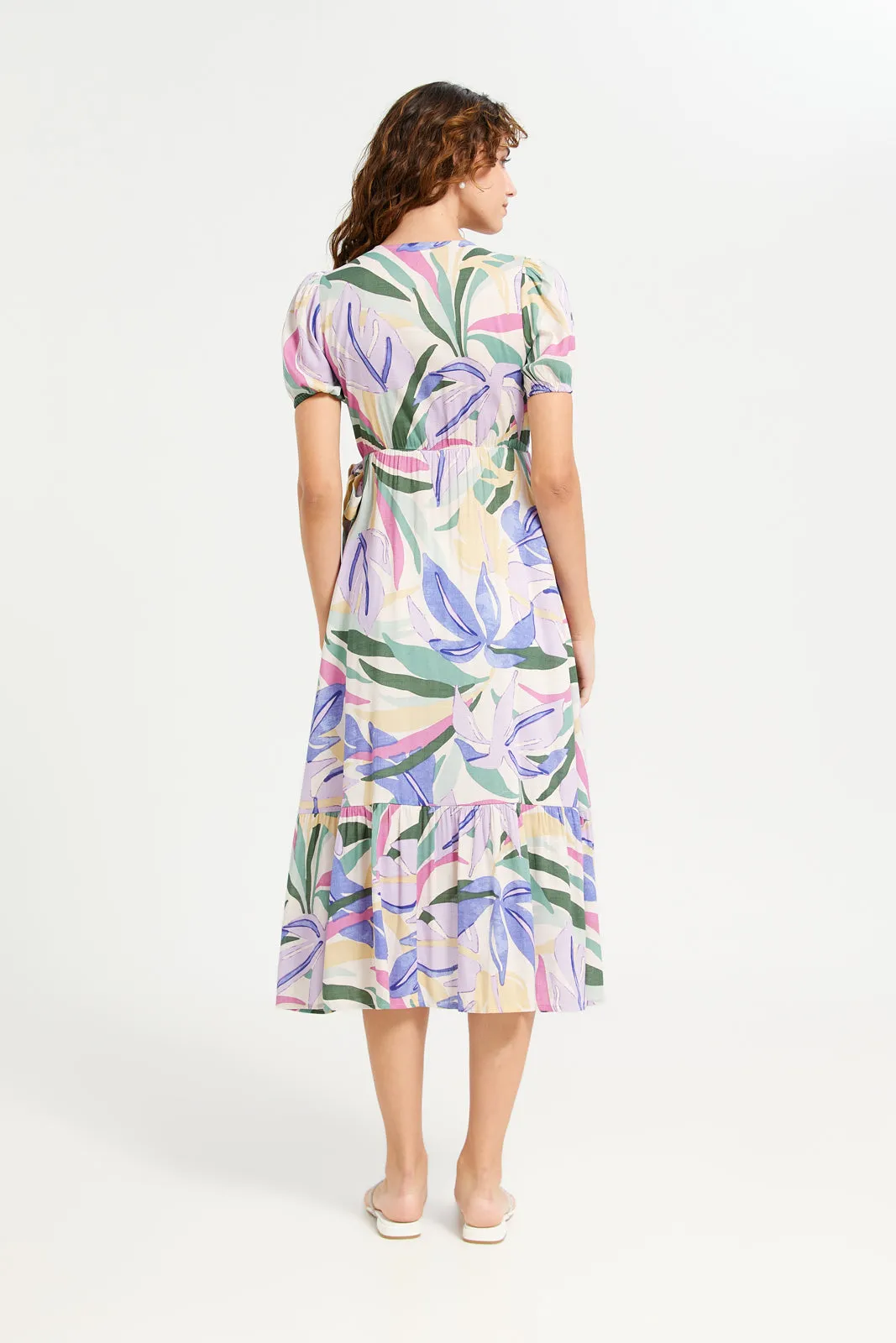 Women Multicolour Printed Ruffle Dress sold by Redtag product image thumbnail 3