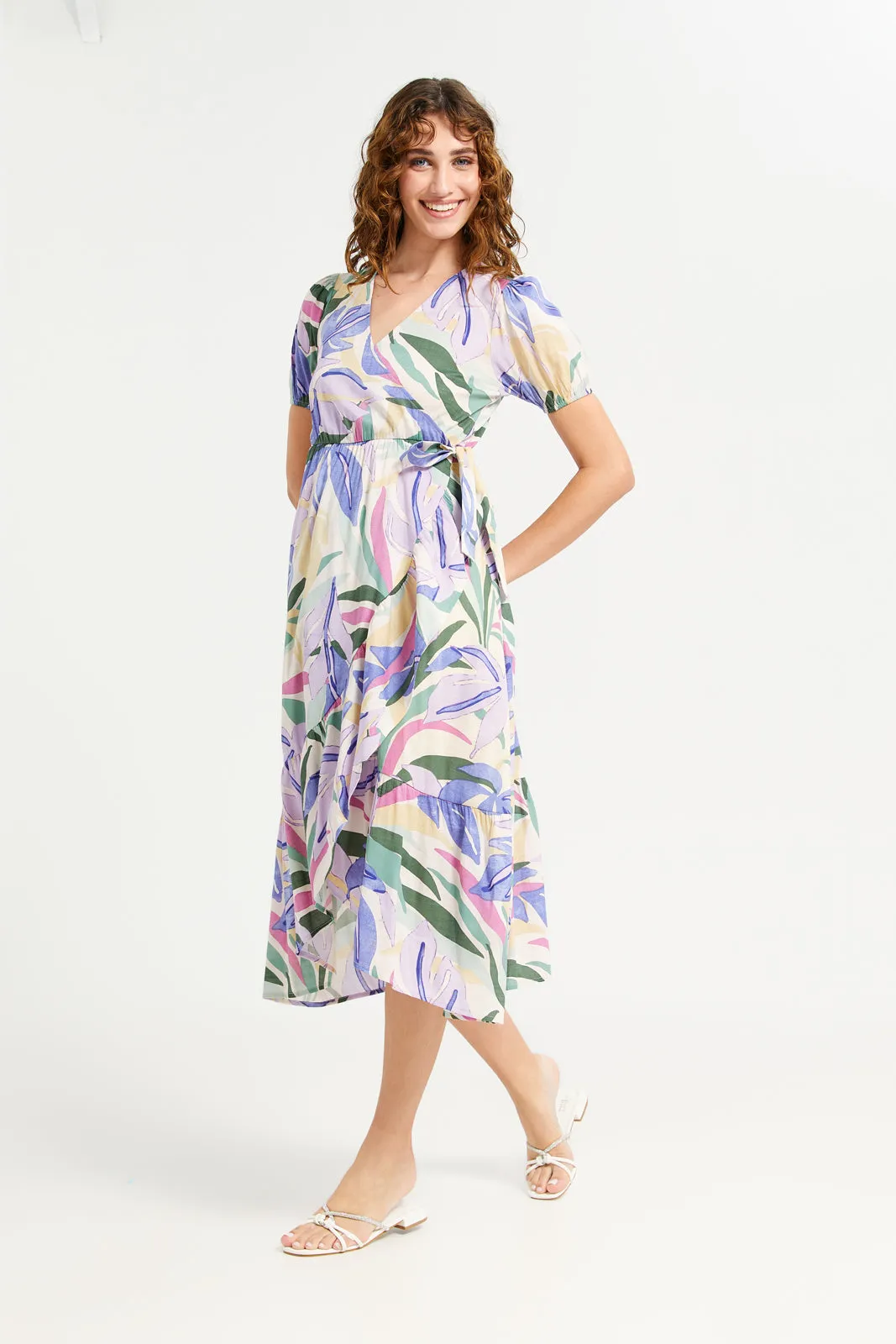 Women Multicolour Printed Ruffle Dress sold by Redtag product image thumbnail 4