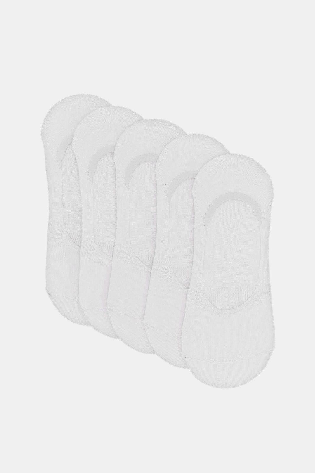 Women White Invisible Socks Set (5 pairs) sold by Redtag