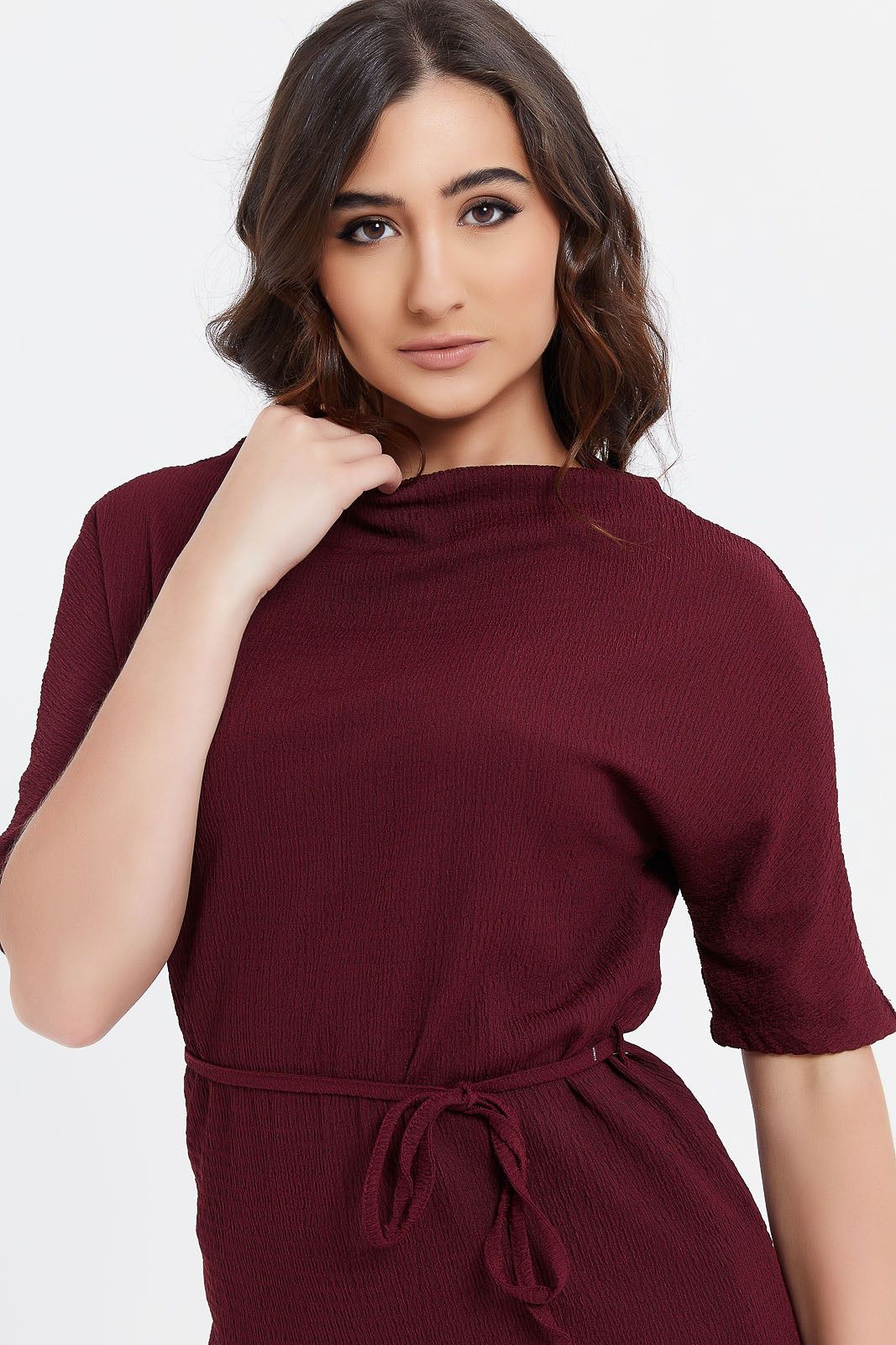 Women Burgundy Textured Top sold by Redtag product image thumbnail 4
