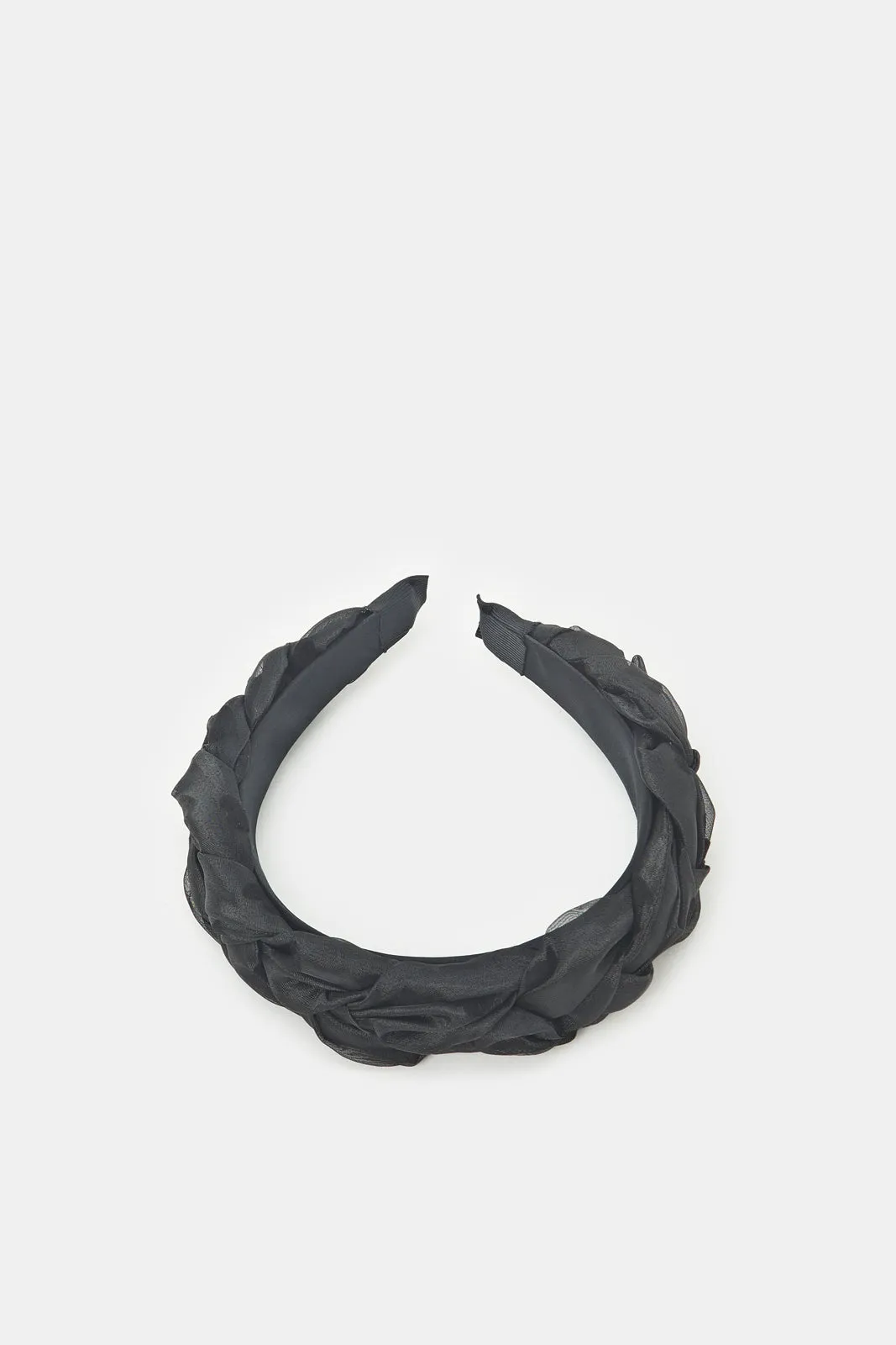 Women Black Textured Headband sold by Redtag