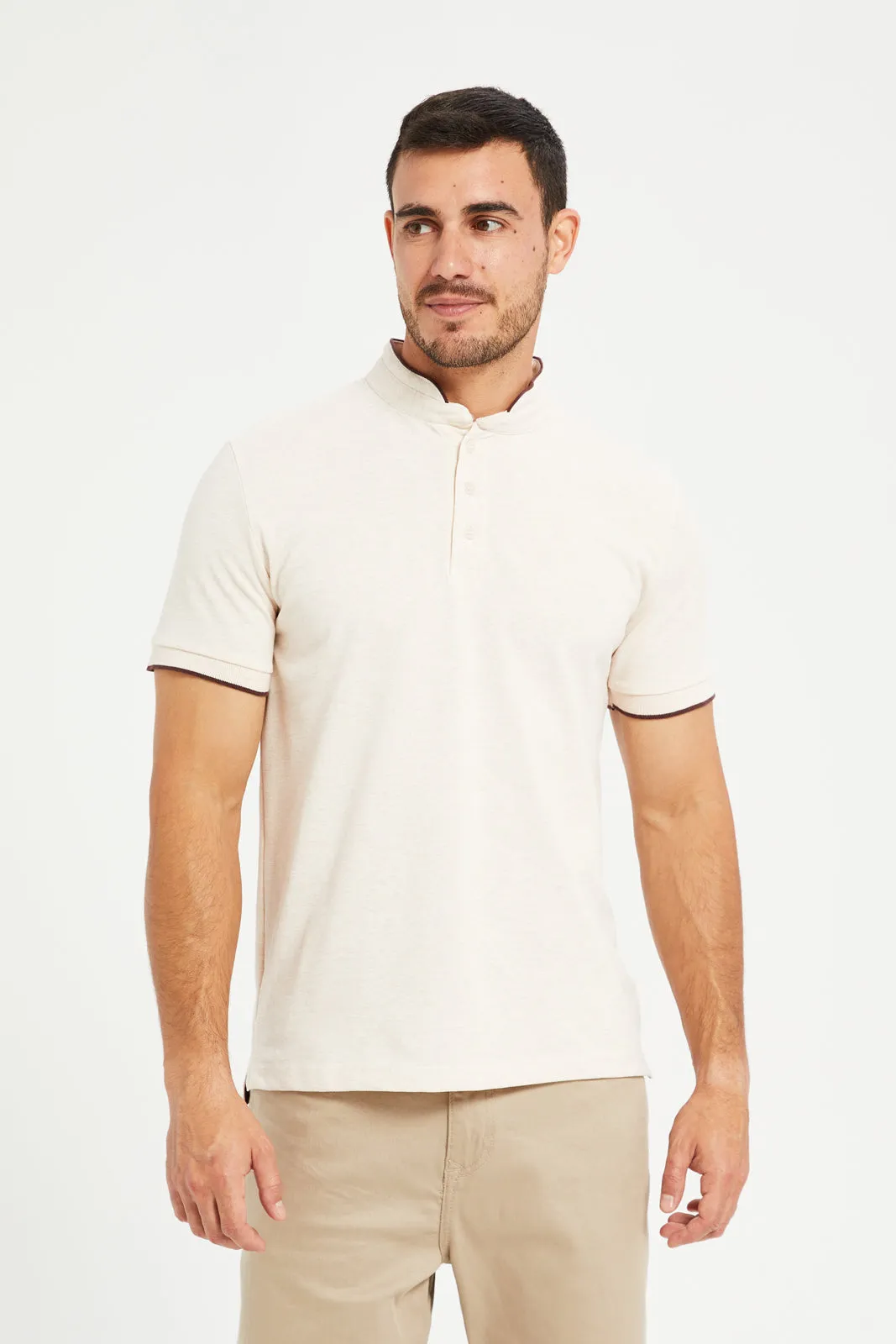 Men Ecru Polo Shirt sold by Redtag