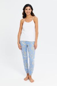 Women Blue Printed Pajama Bottom sold by Redtag