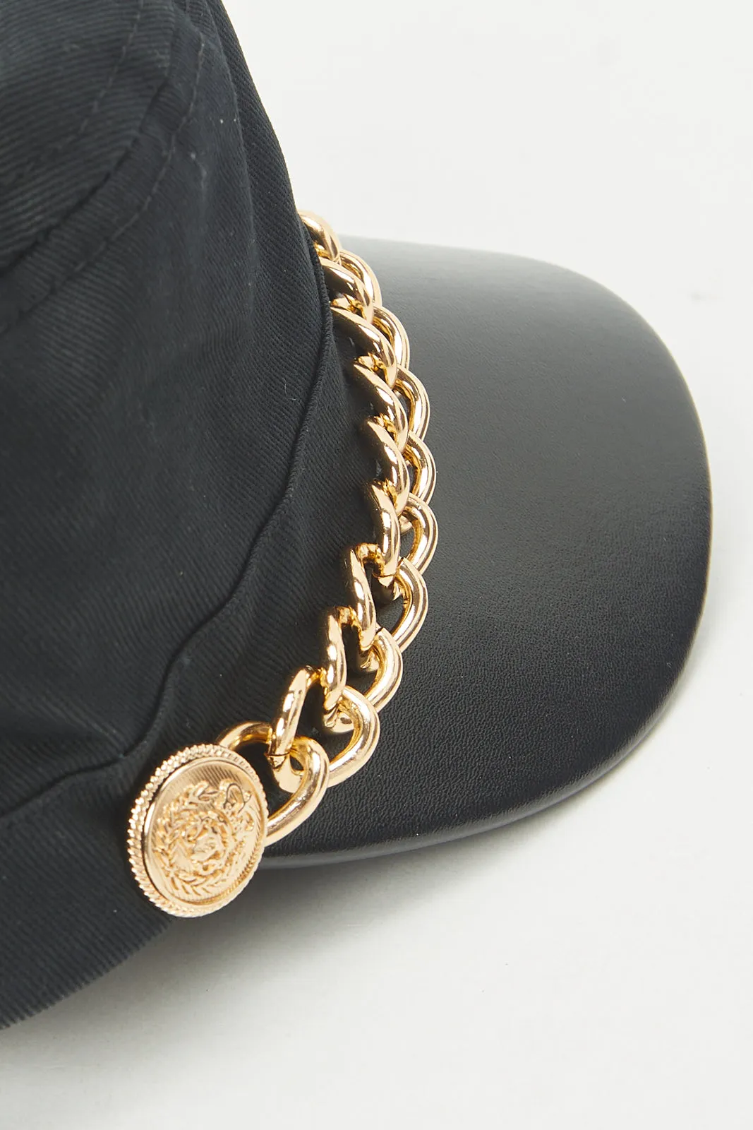 Women Black Metal Chain Embellished Cap sold by Redtag product image thumbnail 4
