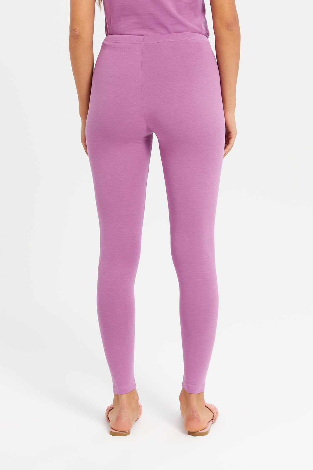 Women Mauve Elastic Leggings sold by Redtag product image thumbnail 3