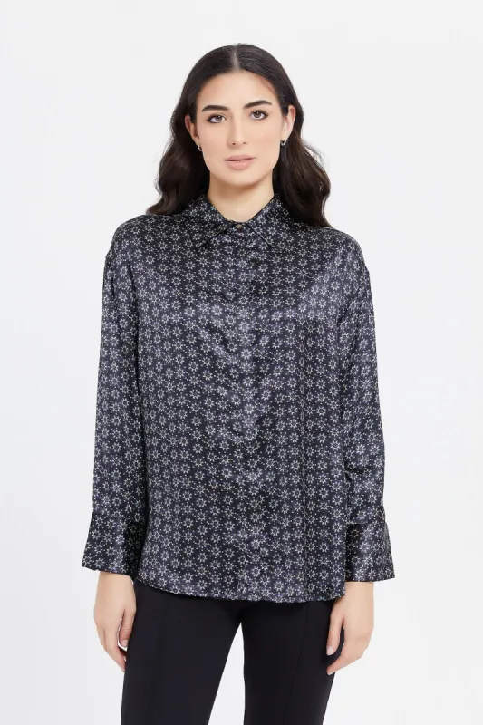 Women Multicolour Printed Satin Blouse sold by Redtag