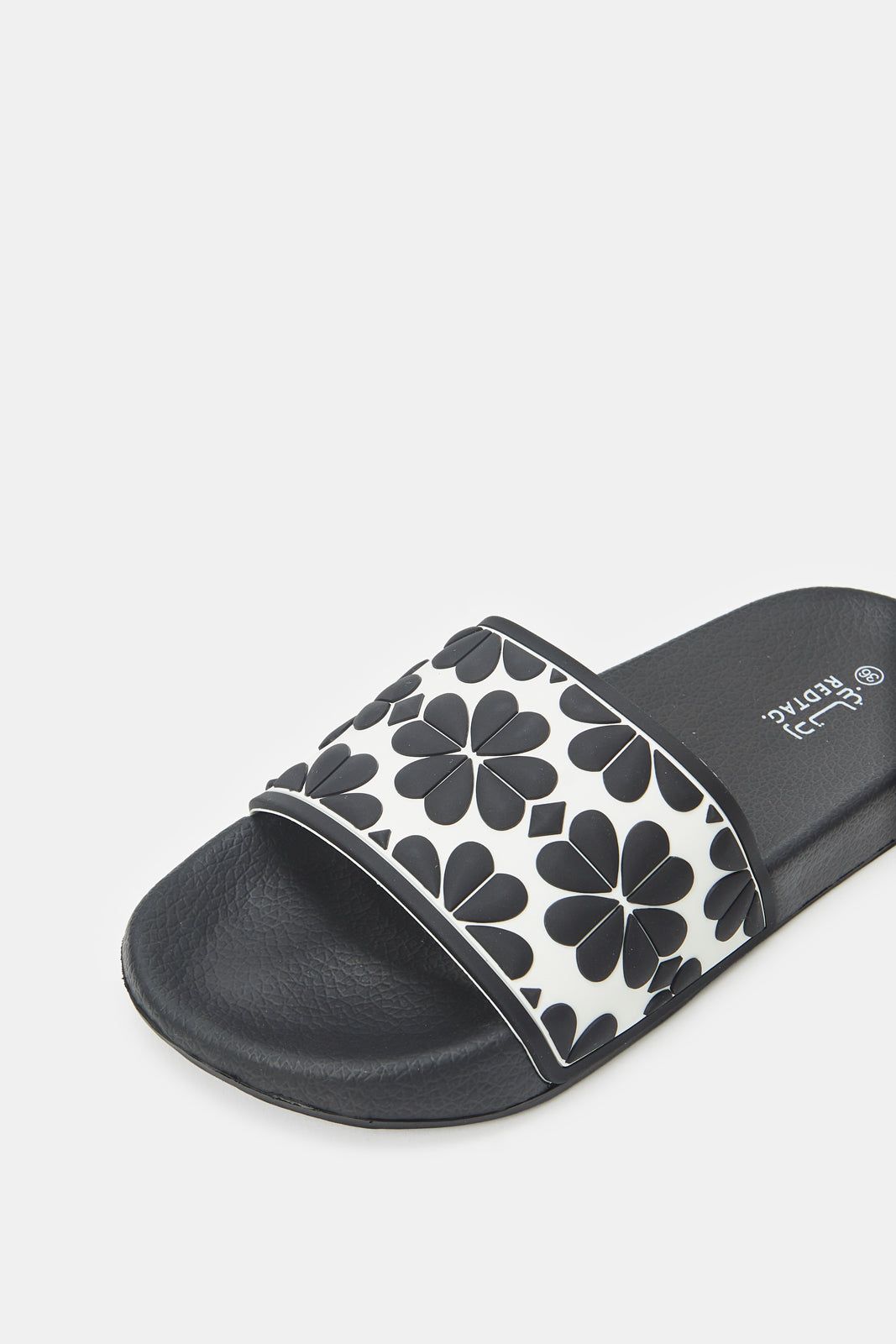 Women Black And Beige Embossed Slide sold by Redtag product image thumbnail 3