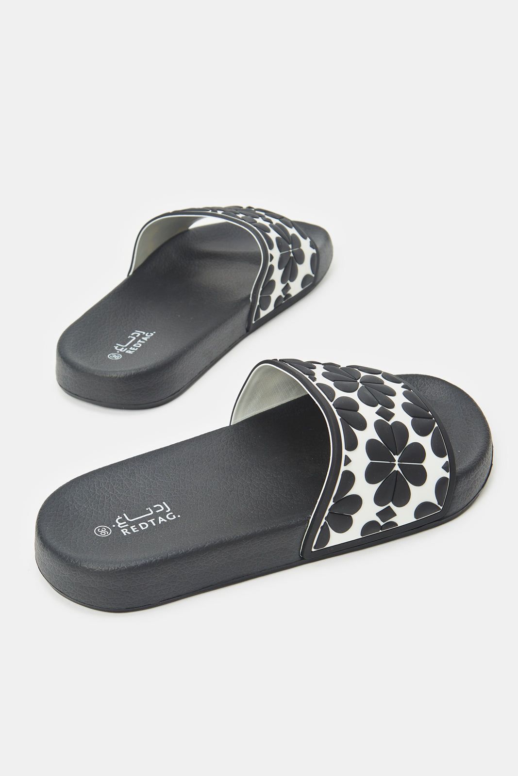 Women Black And Beige Embossed Slide sold by Redtag product image thumbnail 4