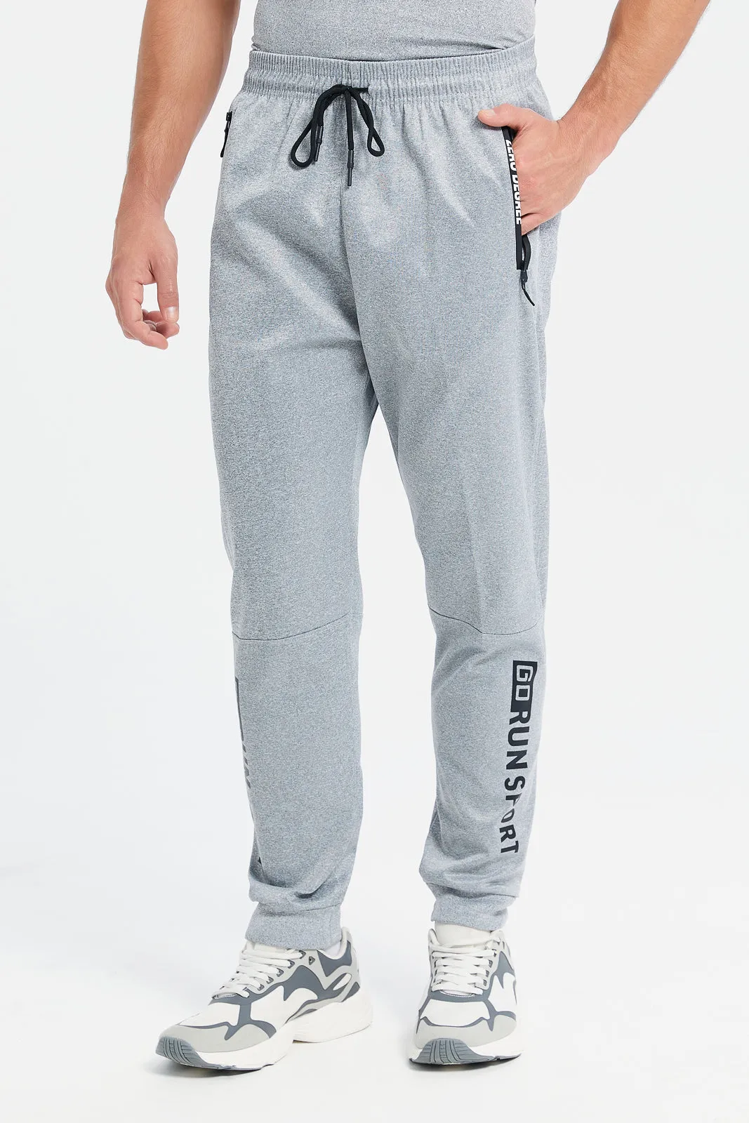 Men Grey Side Print Active Pants sold by Redtag