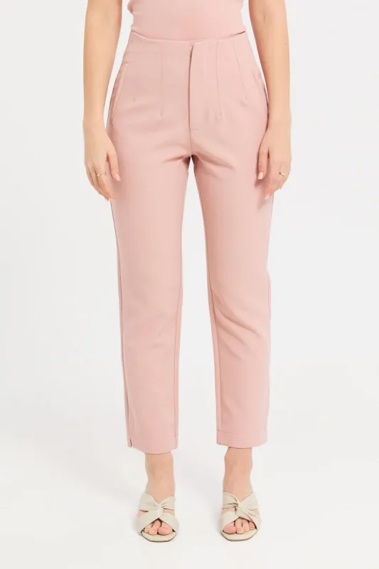 Women Pink Straight Leg Single Button Trouser sold by Redtag