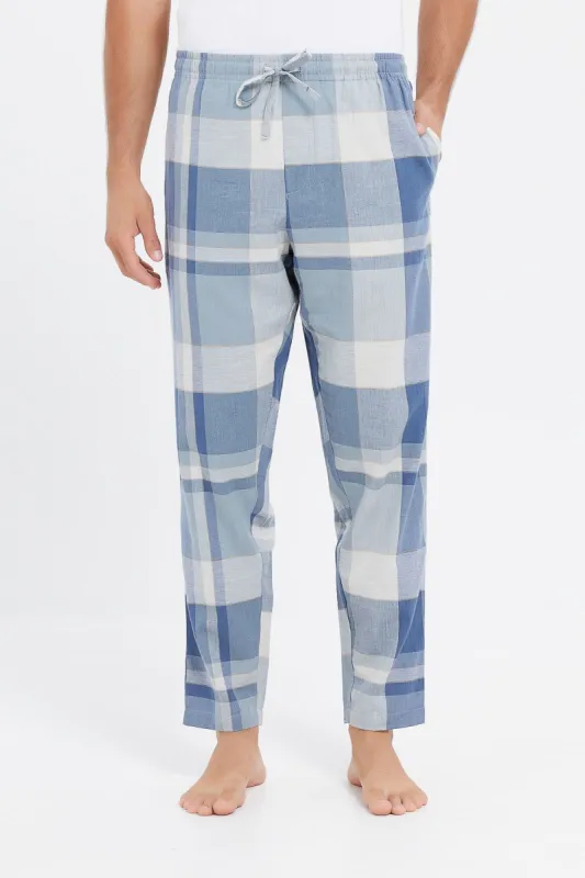 Men Blue Check Pyjama Bottom sold by Redtag