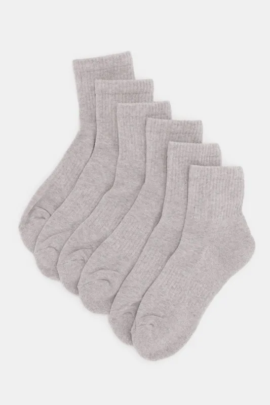 Men Grey Ankle Socks Set (Pack of 3) sold by Redtag