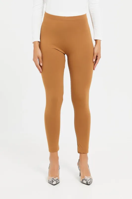 Women Beige Legging sold by Redtag