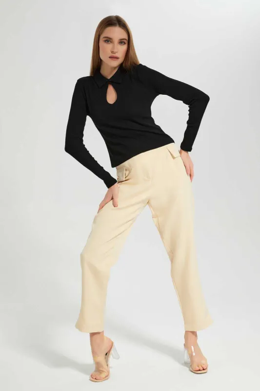 Women Black Long Sleeved Top sold by Redtag