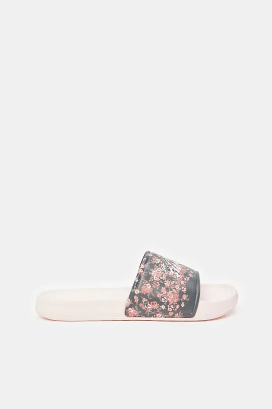 Women Pink Hello Summer Printed Slide sold by Redtag
