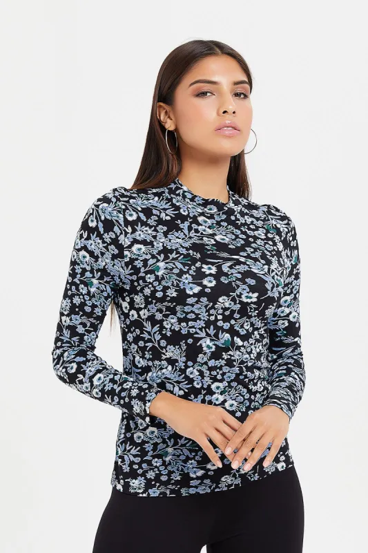 Women Black Printed T-Shirt sold by Redtag